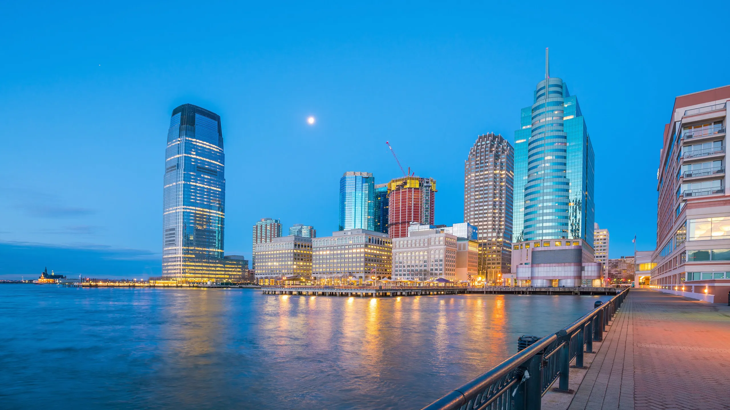 View from Hudson River Waterfront in Jersey City