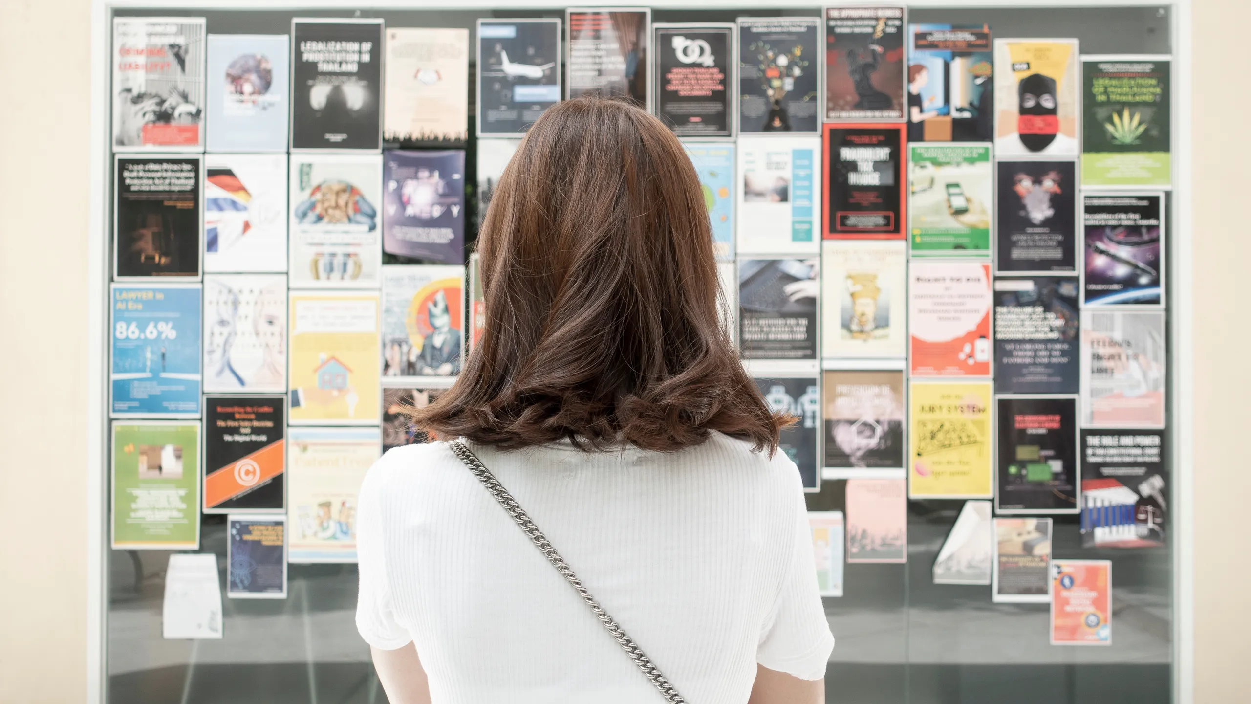 University student is reading Announce
