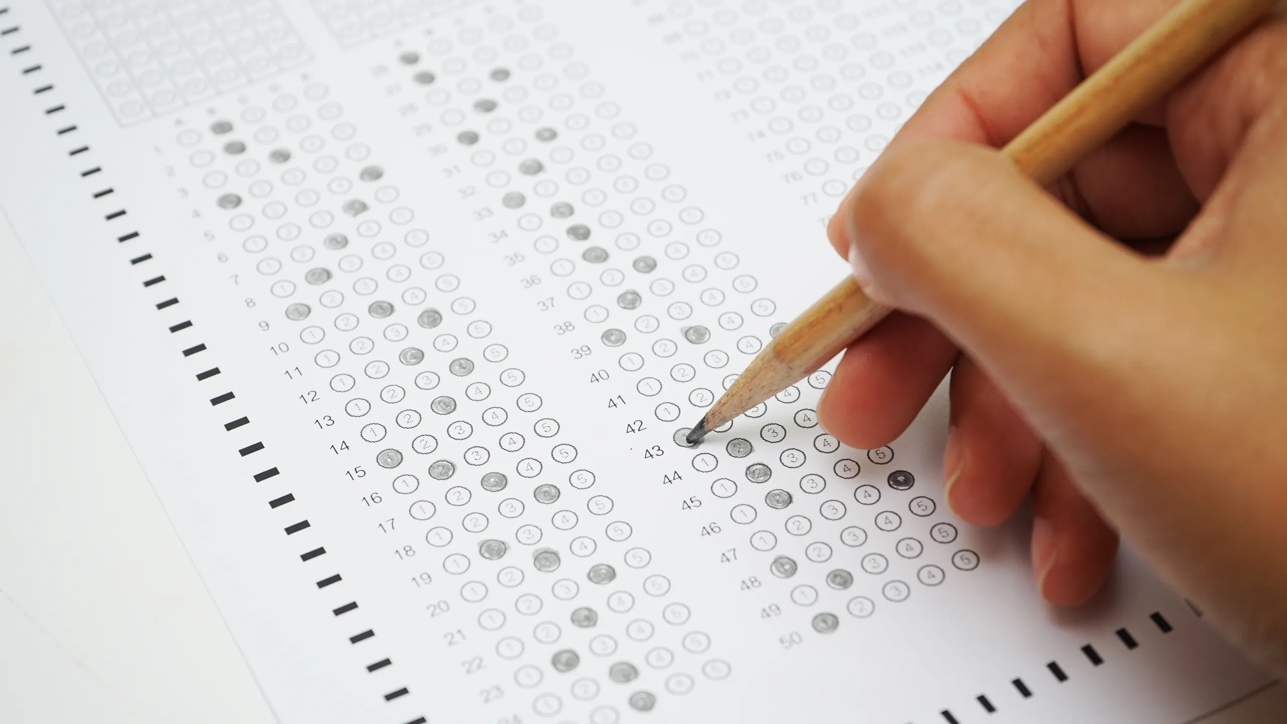 test form with pencil
