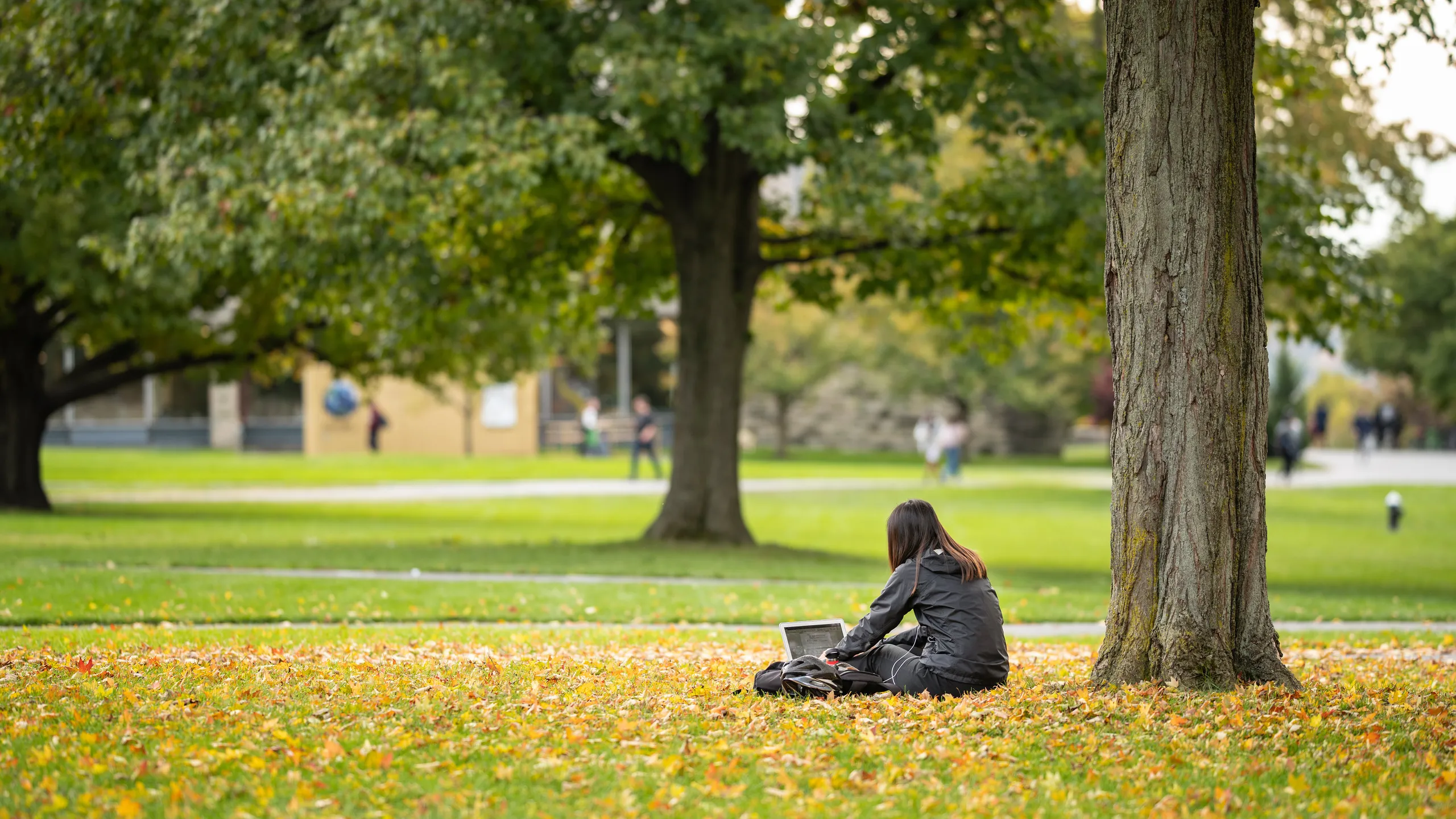 Woman in the university campus