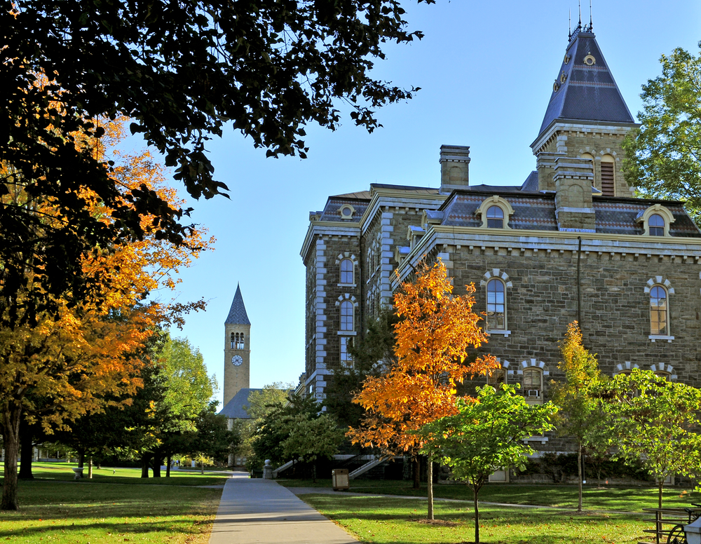The Arts Quad view at Cornell University