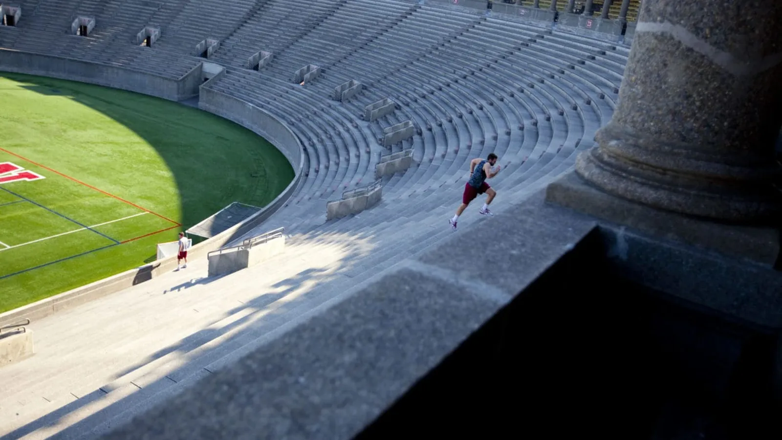 Harvard University stadium steps.