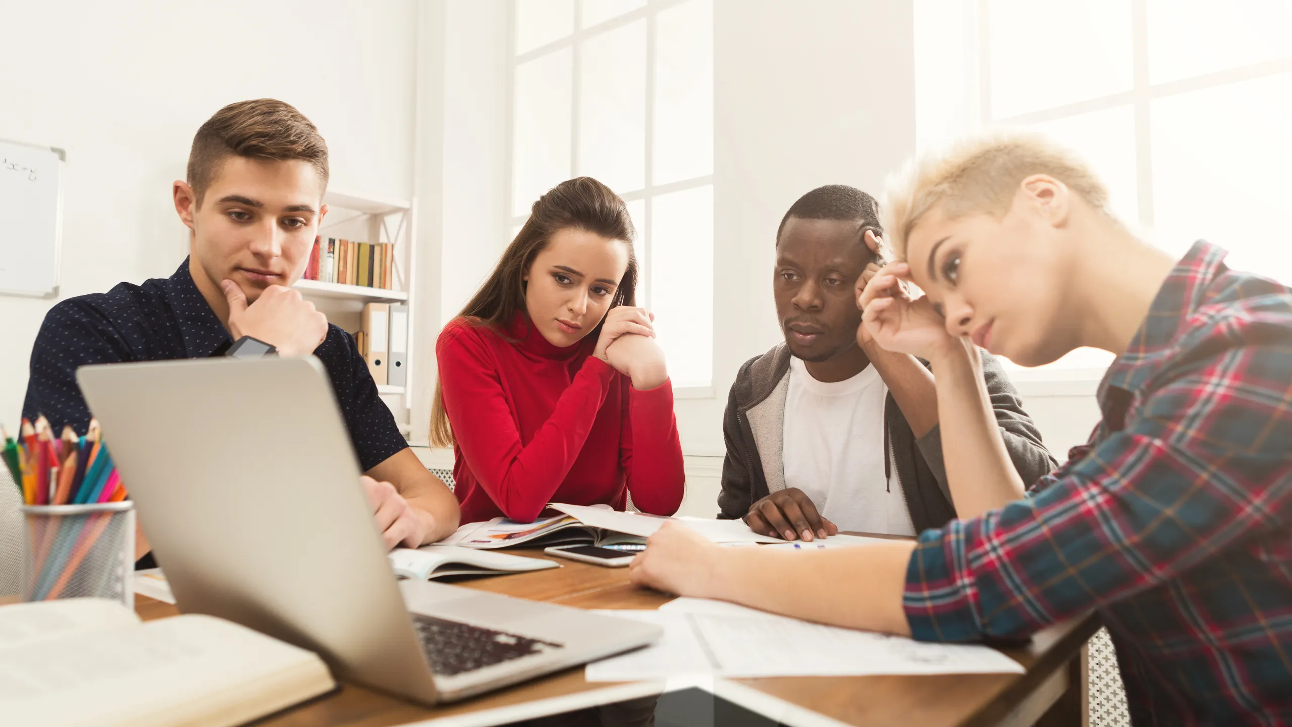 students studying together