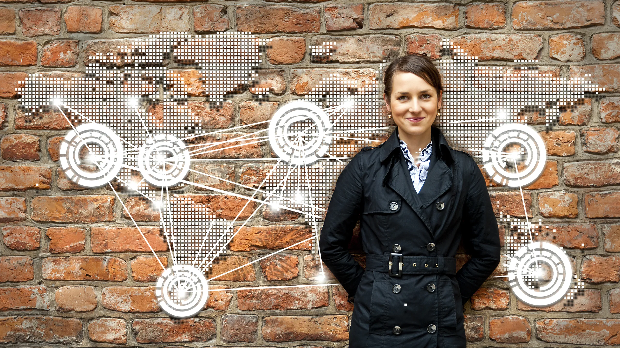 woman and travel map