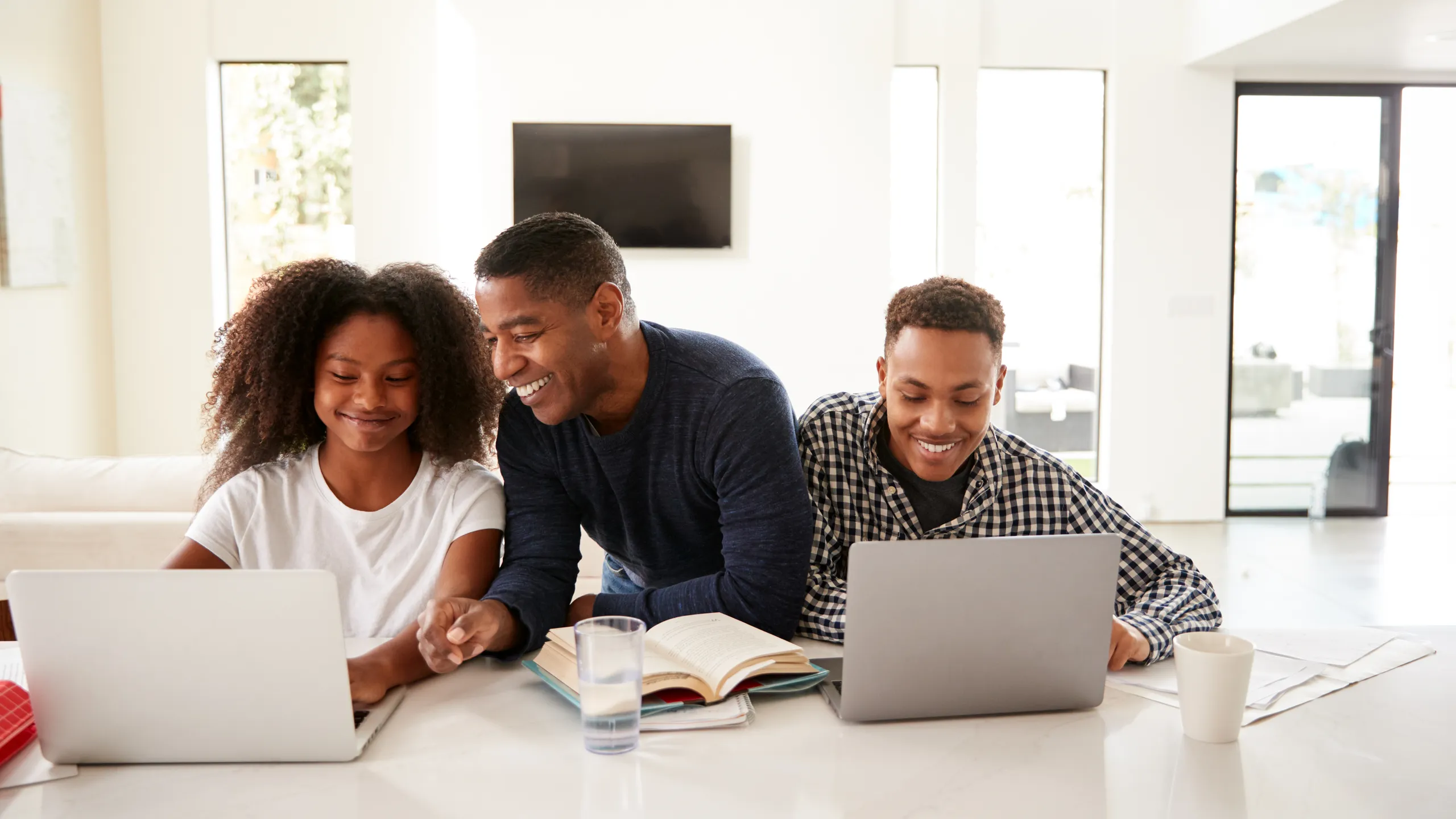 parent helping kids with homework
