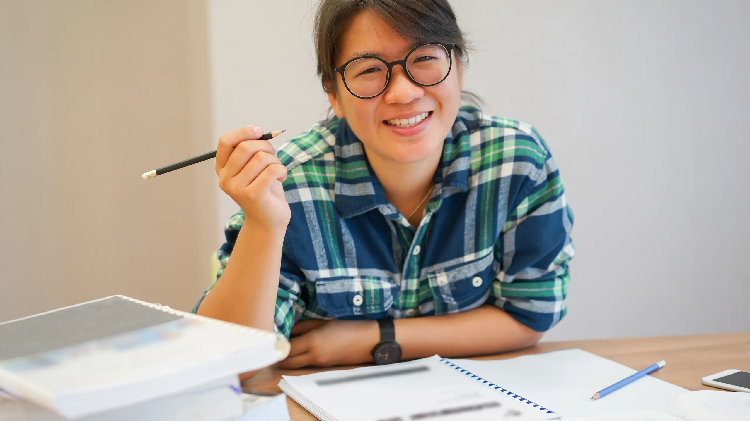 young woman studying for SAT