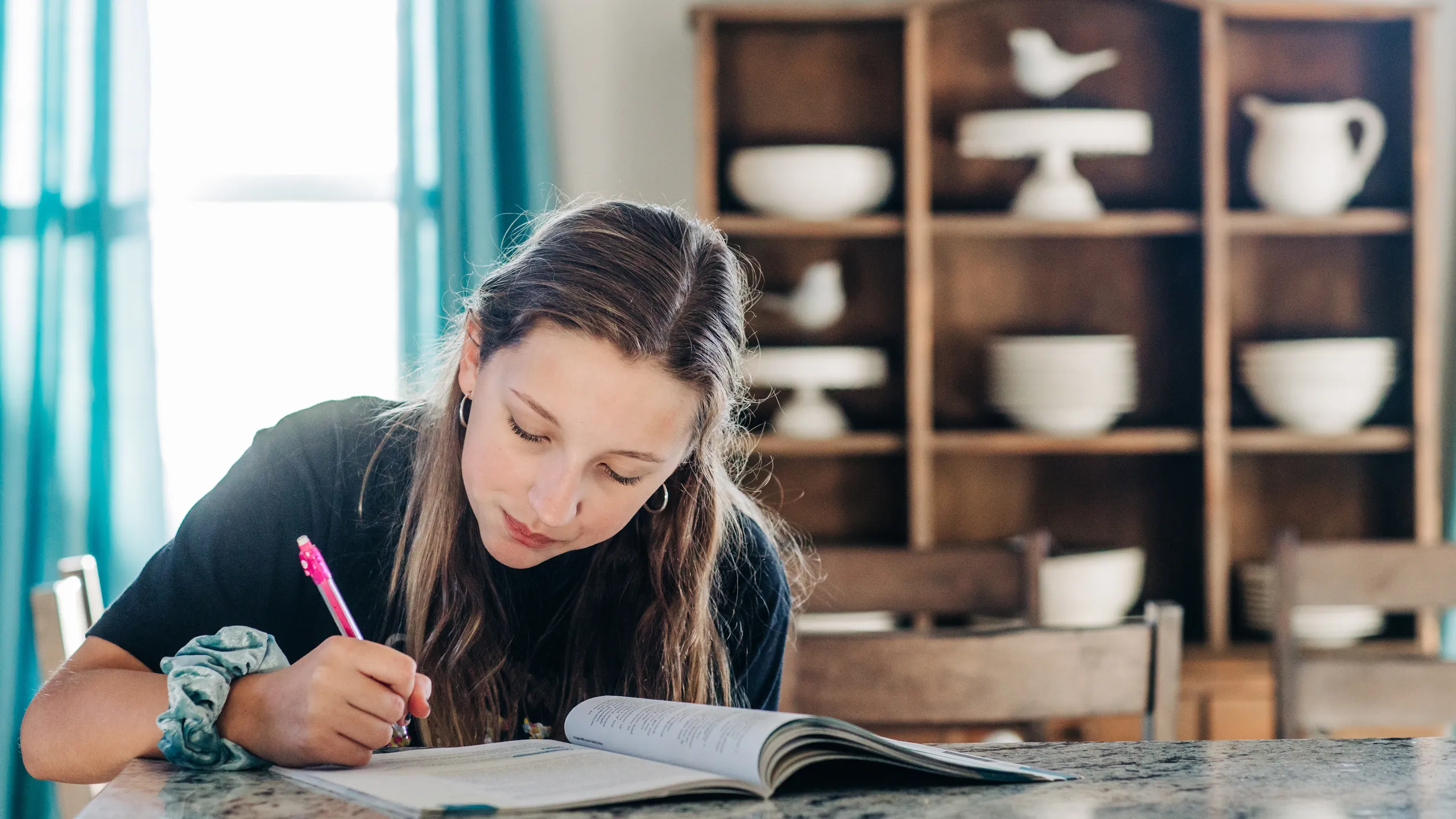studying at home