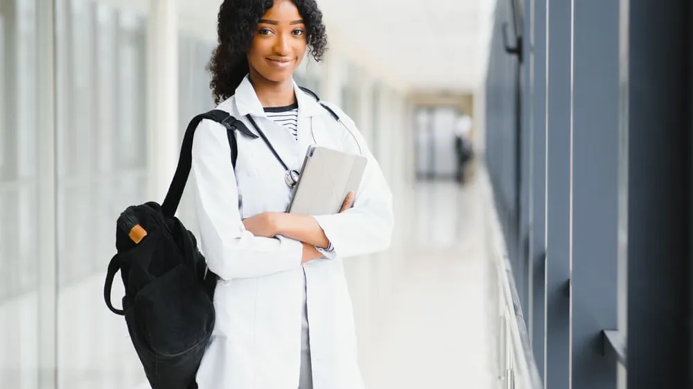medical student in hallway