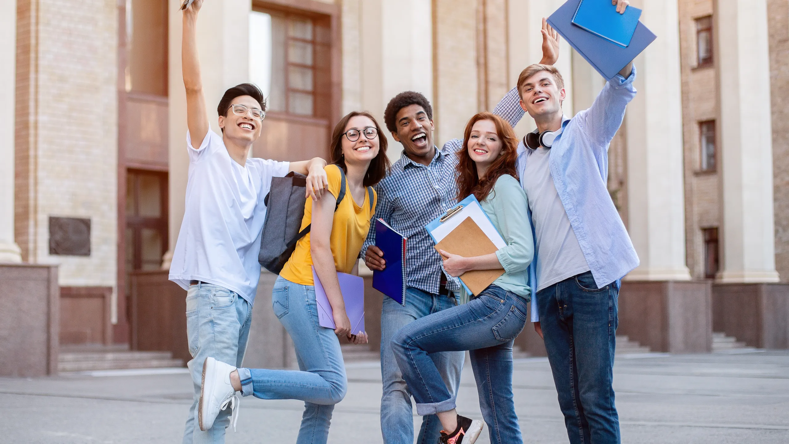 international students are outside
