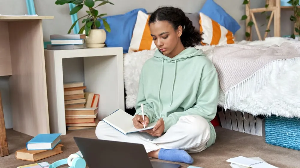 student preparing for college