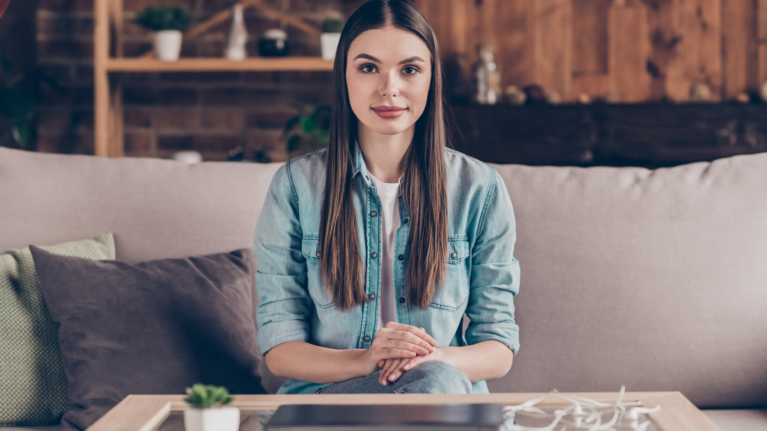 woman siting indoors