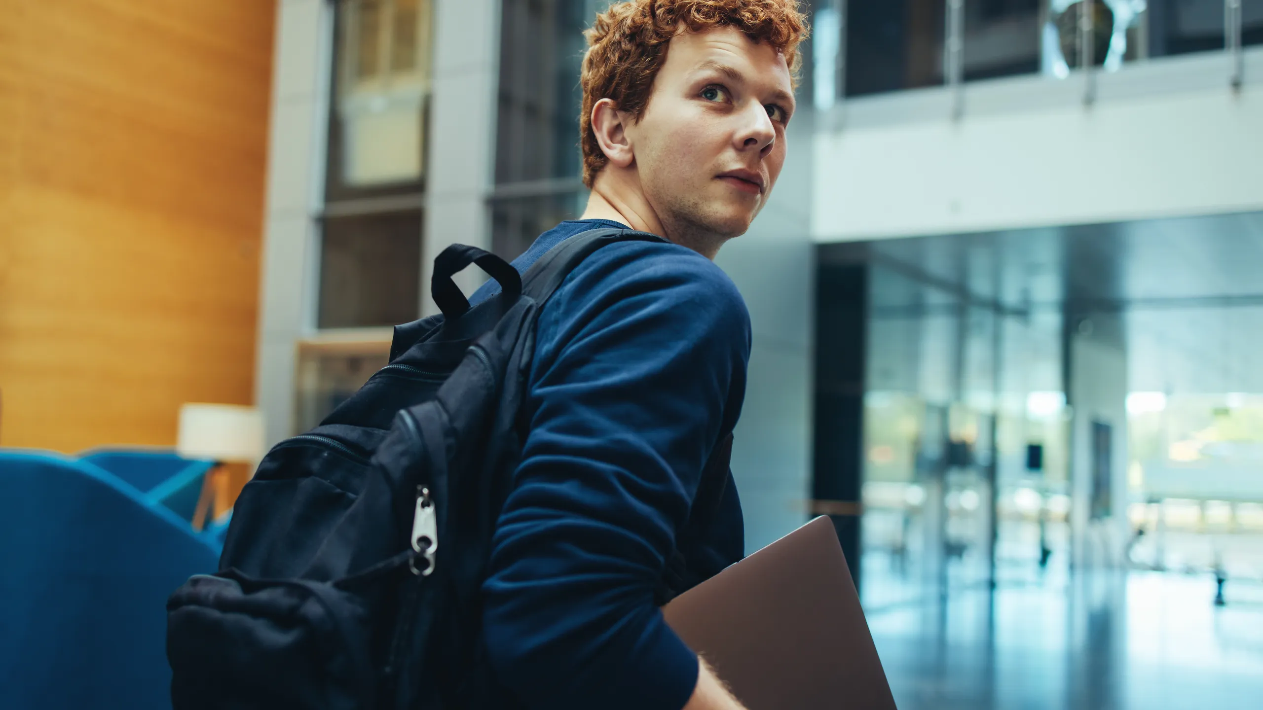 college student on campus