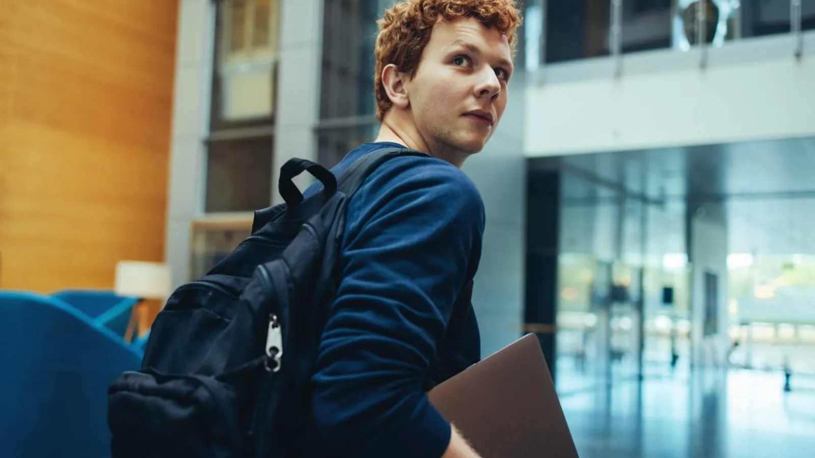 college student on campus