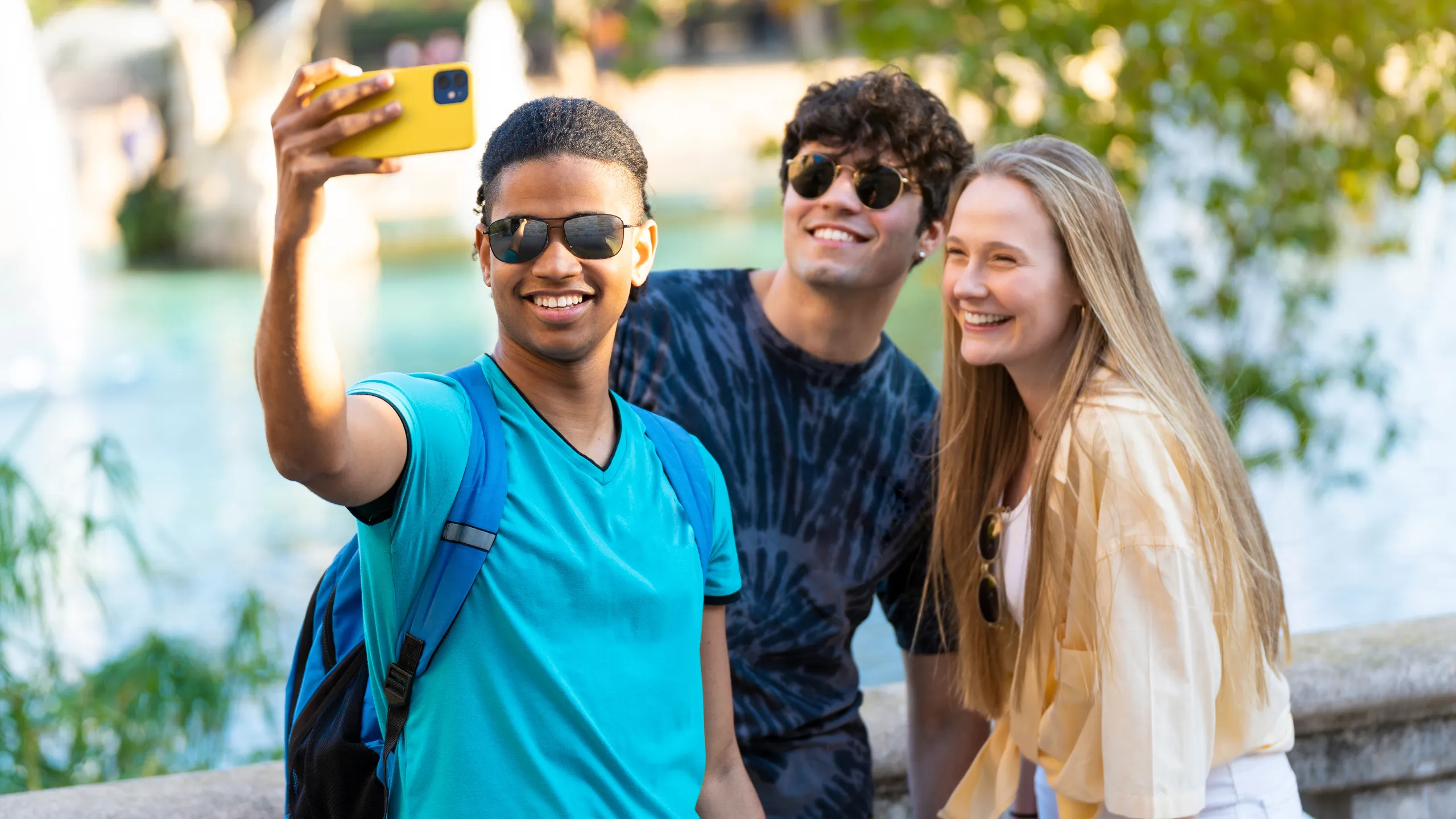 friends taking selfie