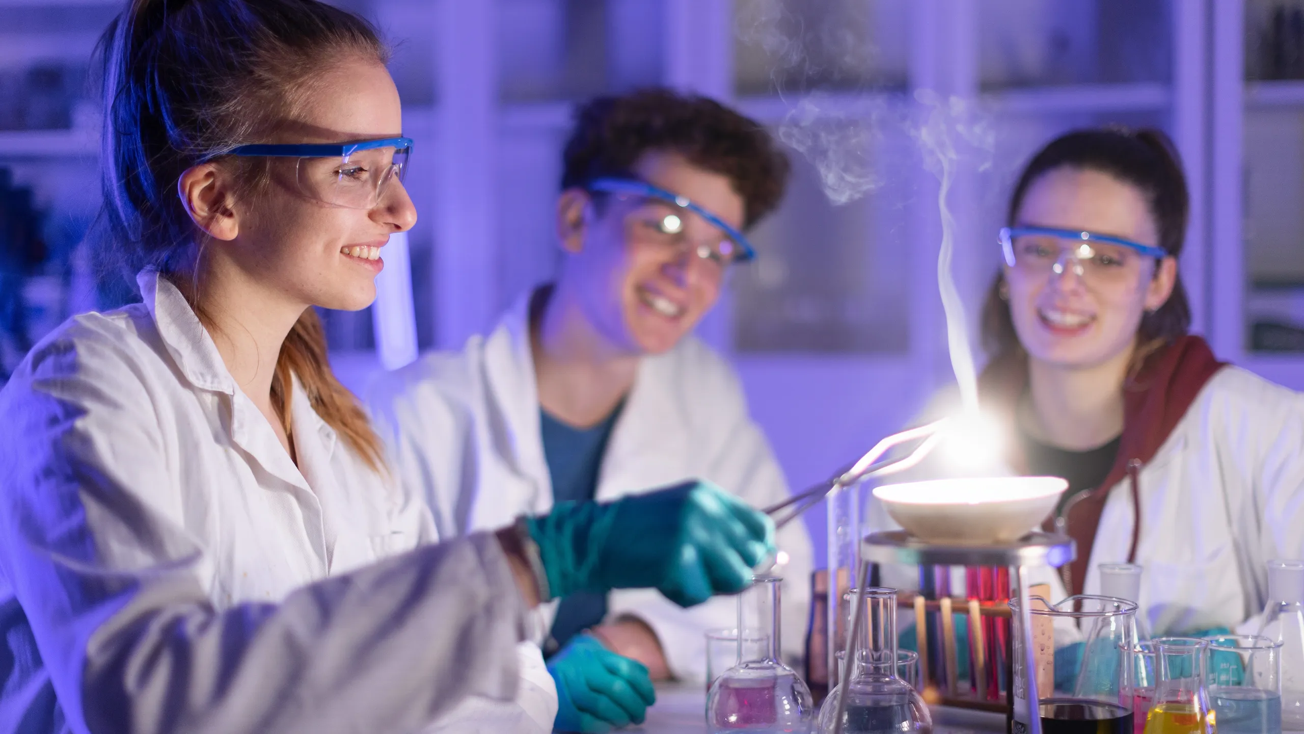 chemical experiment in the laboratory