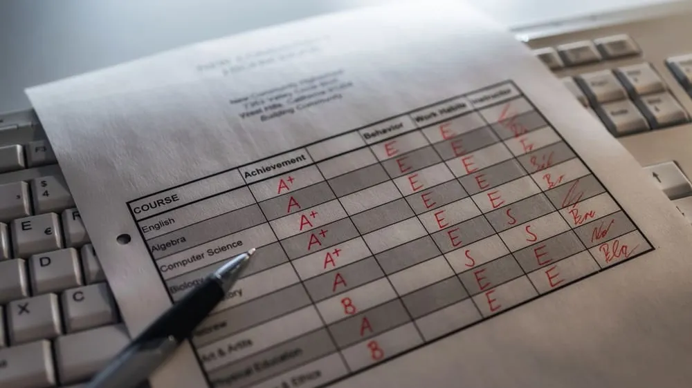 report card