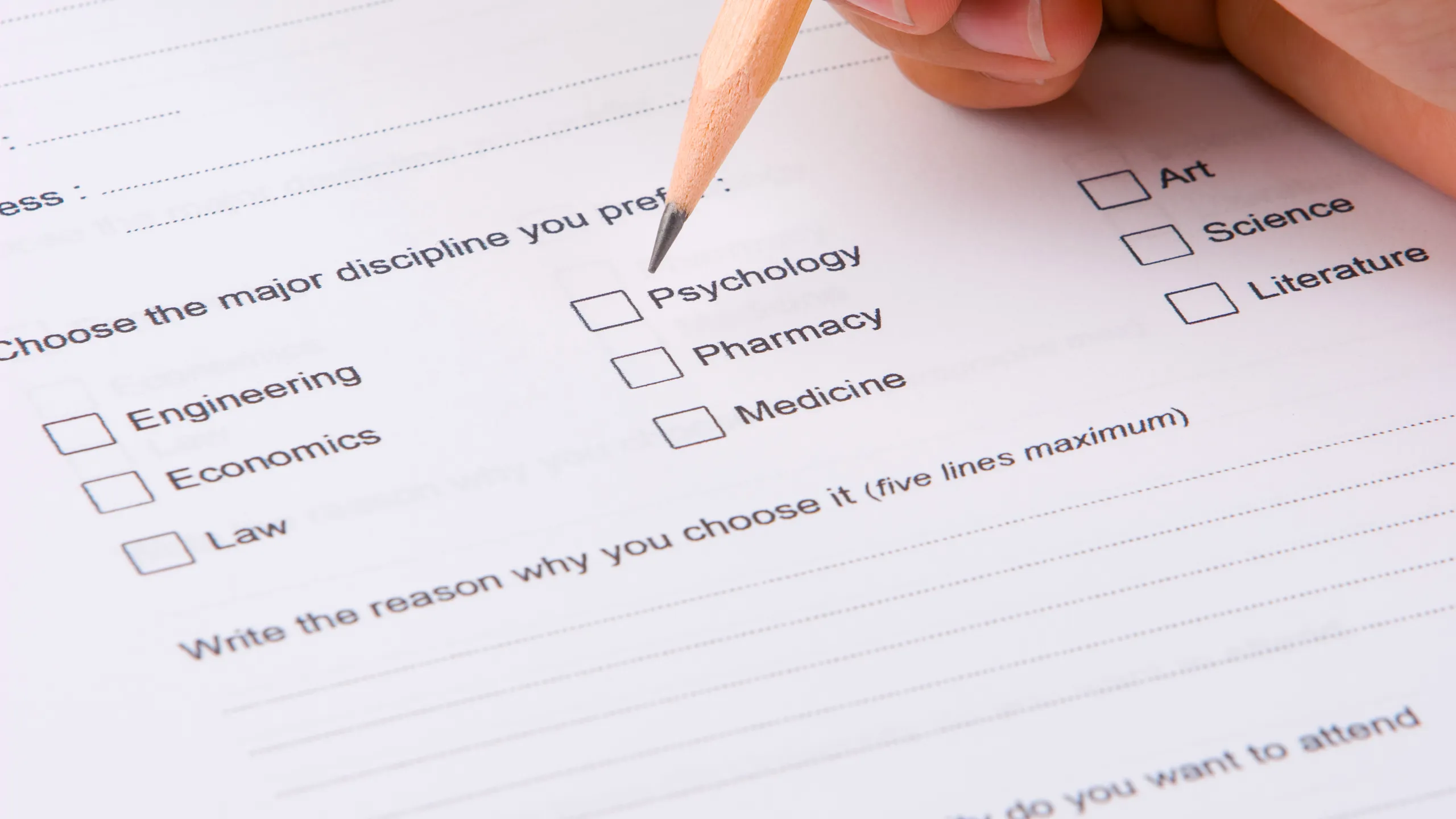 filling out college application