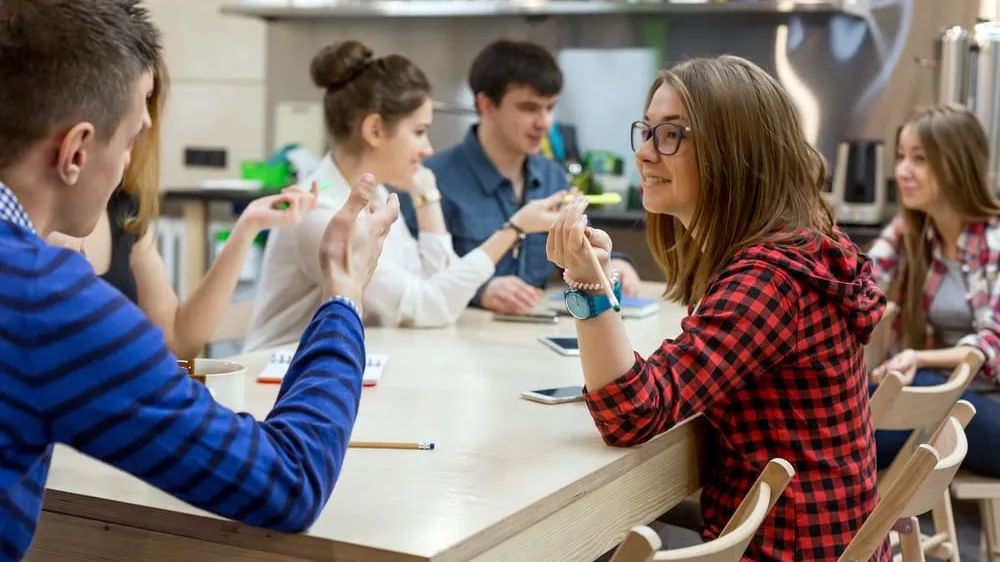 students doing activities