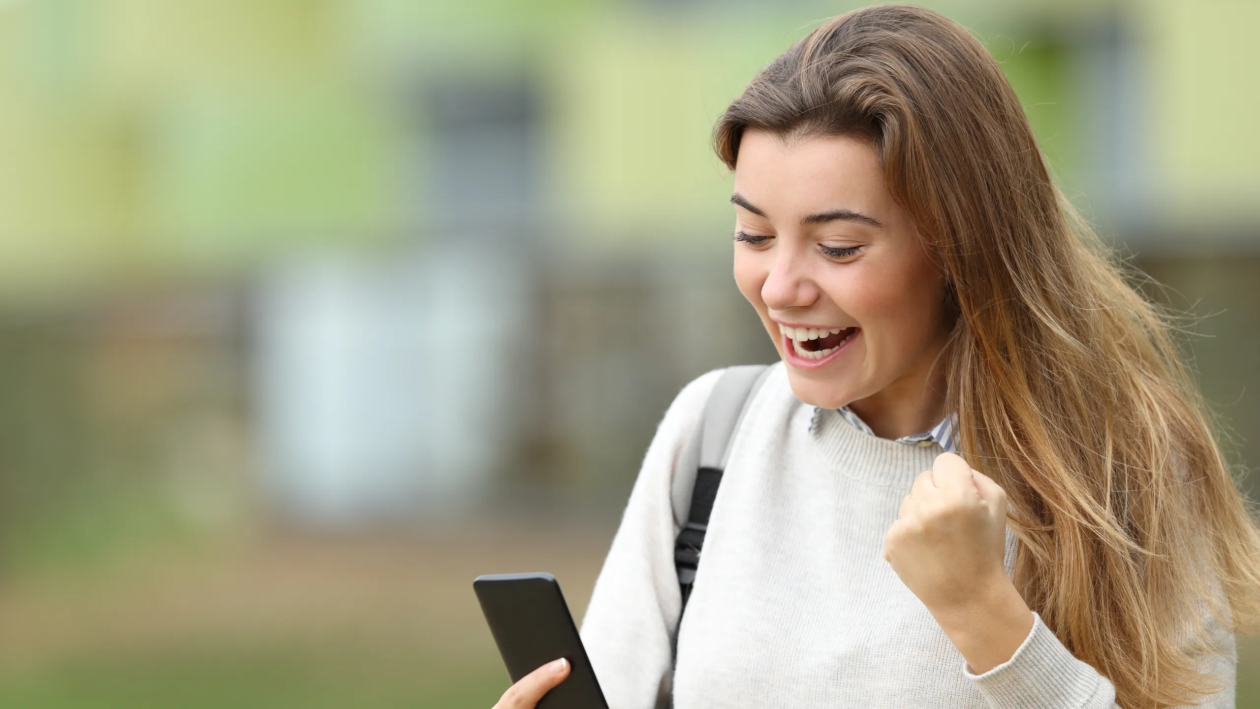 excited student