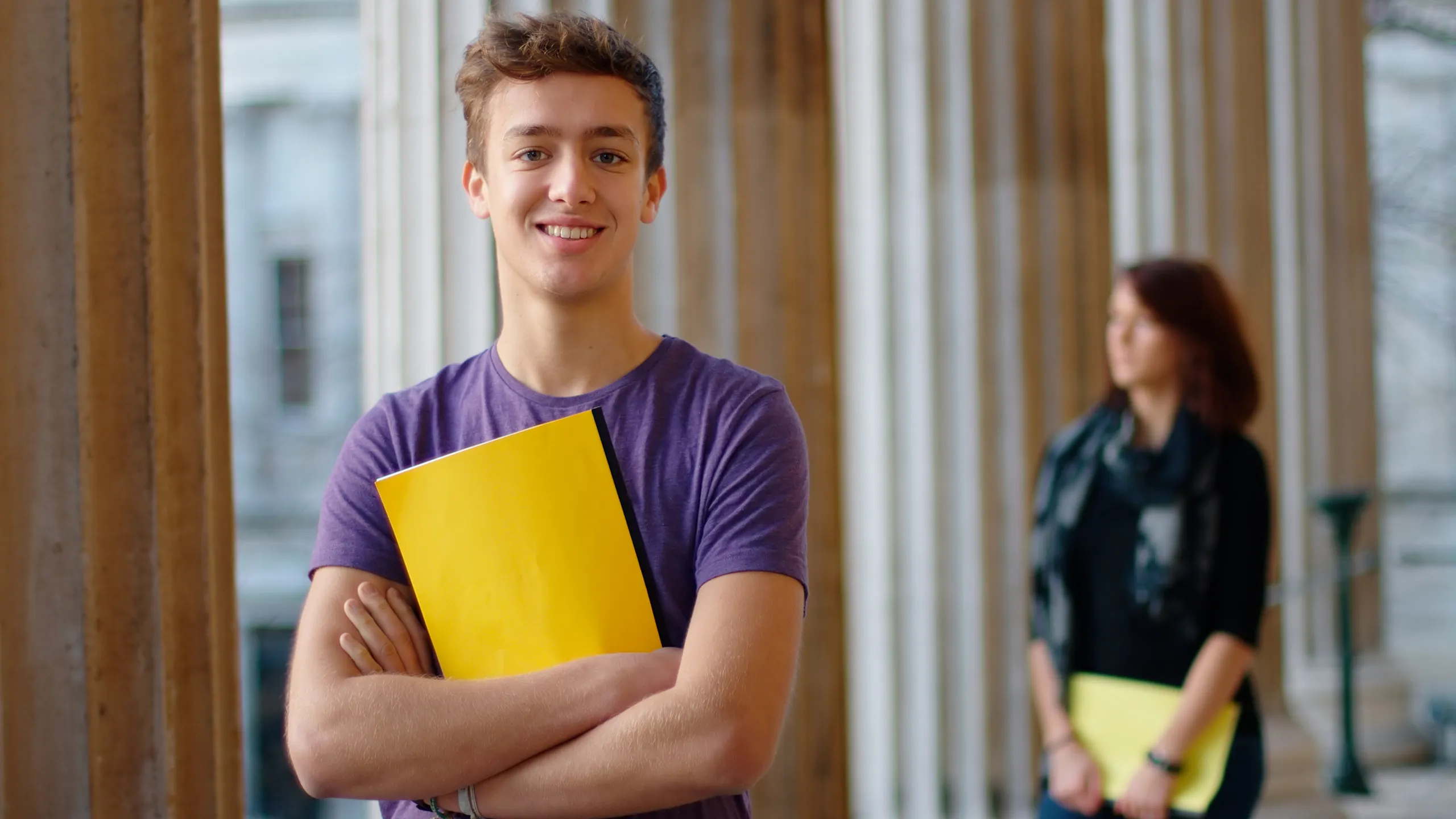 teenager on campus