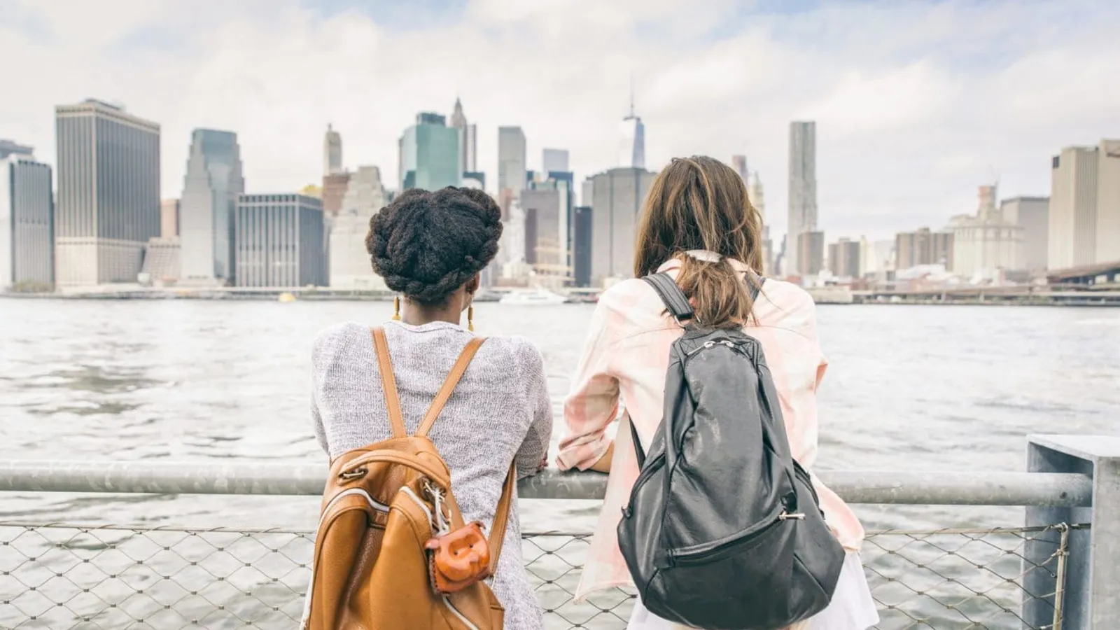 Women looking at skyline